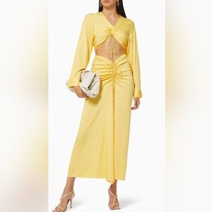 Christopher Esber Ruched Disconnect Shirt Dress in Viscose XXS